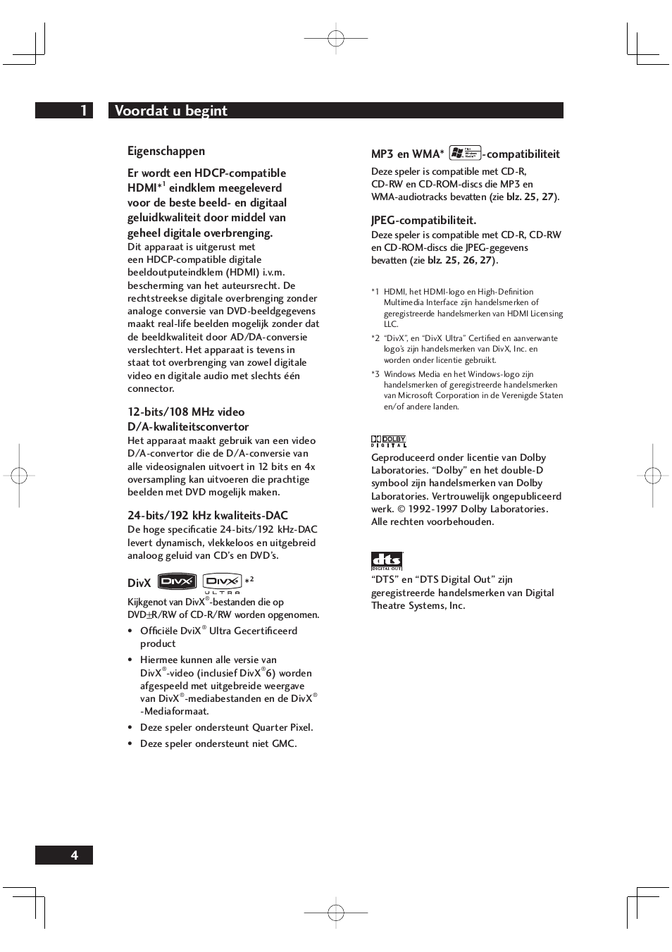 Voordat u begint 1, 4eigenschappen | Marantz DV4001N User Manual | Page 208 / 358