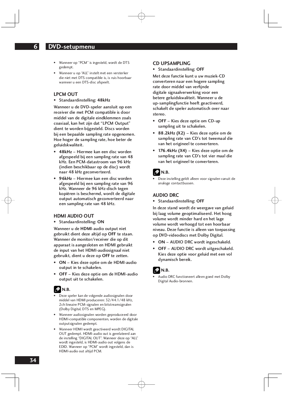 Dvd-setupmenu 6 | Marantz DV4001N User Manual | Page 238 / 358