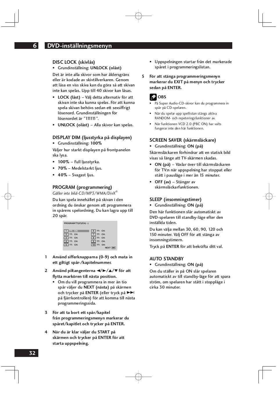 Dvd-inställningsmenyn 6 | Marantz DV4001N User Manual | Page 286 / 358