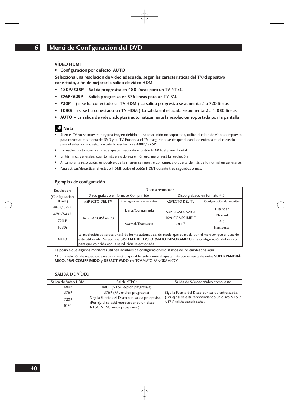 Menú de conﬁ guración del dvd 6 | Marantz DV4001N User Manual | Page 344 / 358