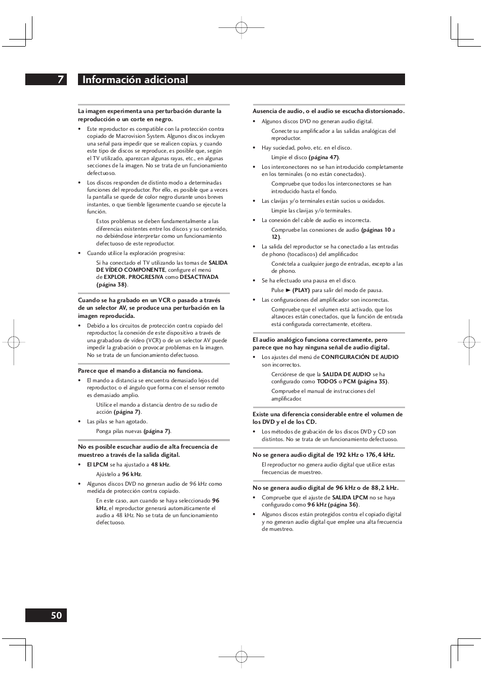Información adicional 7 | Marantz DV4001N User Manual | Page 354 / 358