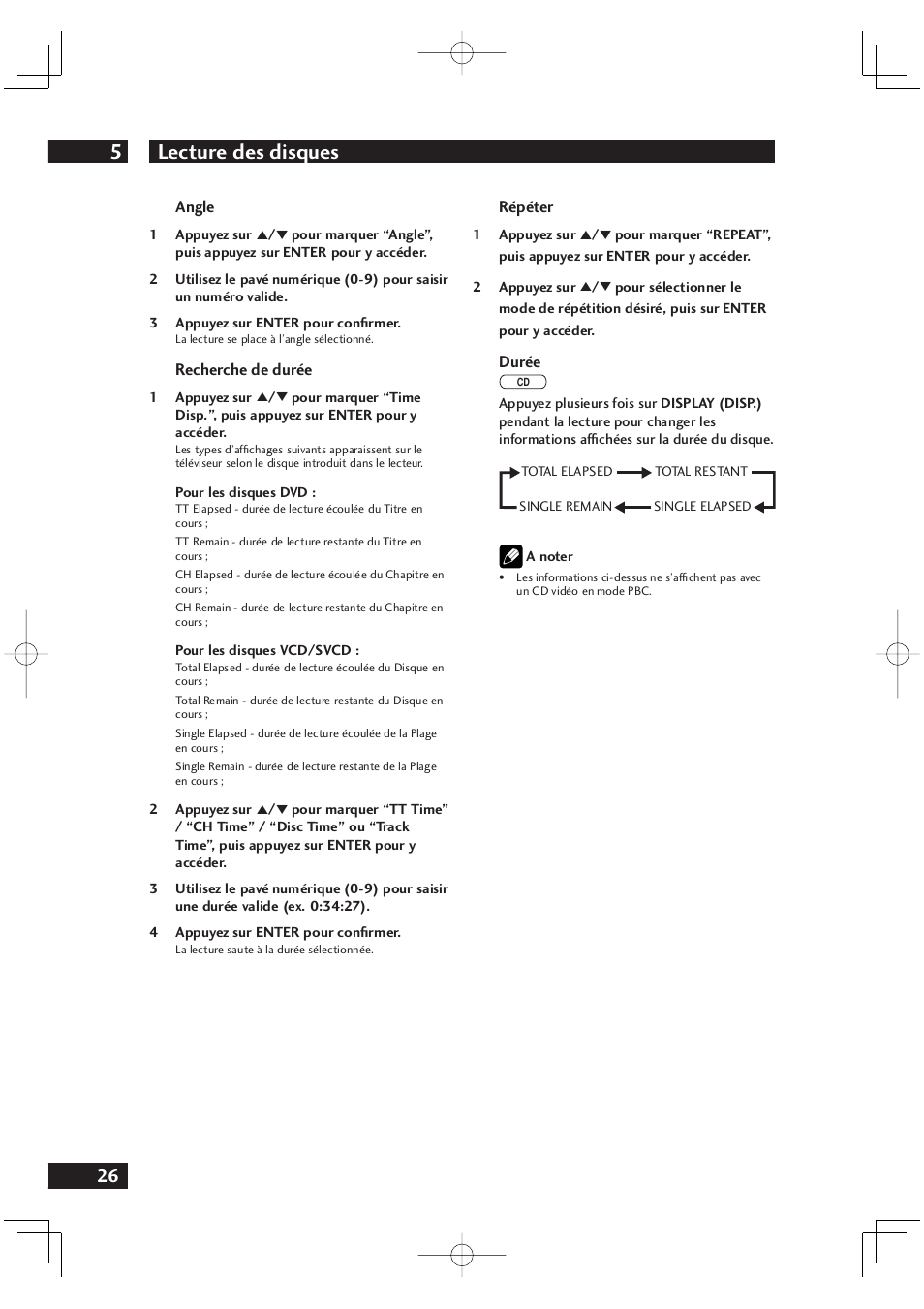 Lecture des disques 5 | Marantz DV4001N User Manual | Page 78 / 358