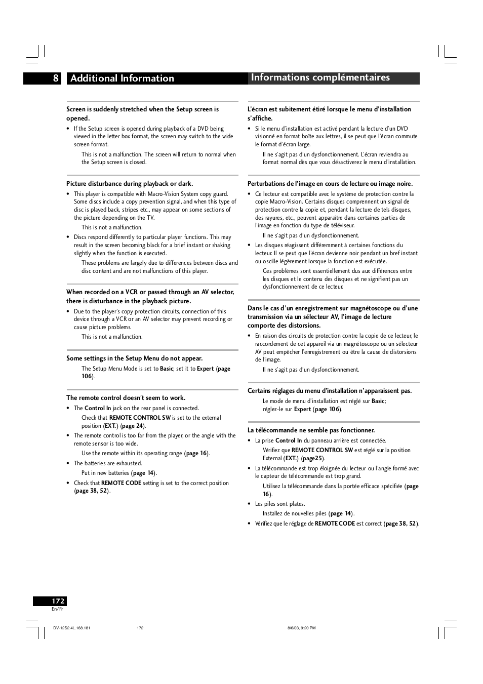 Marantz DV-12S2 User Manual | Page 172 / 188