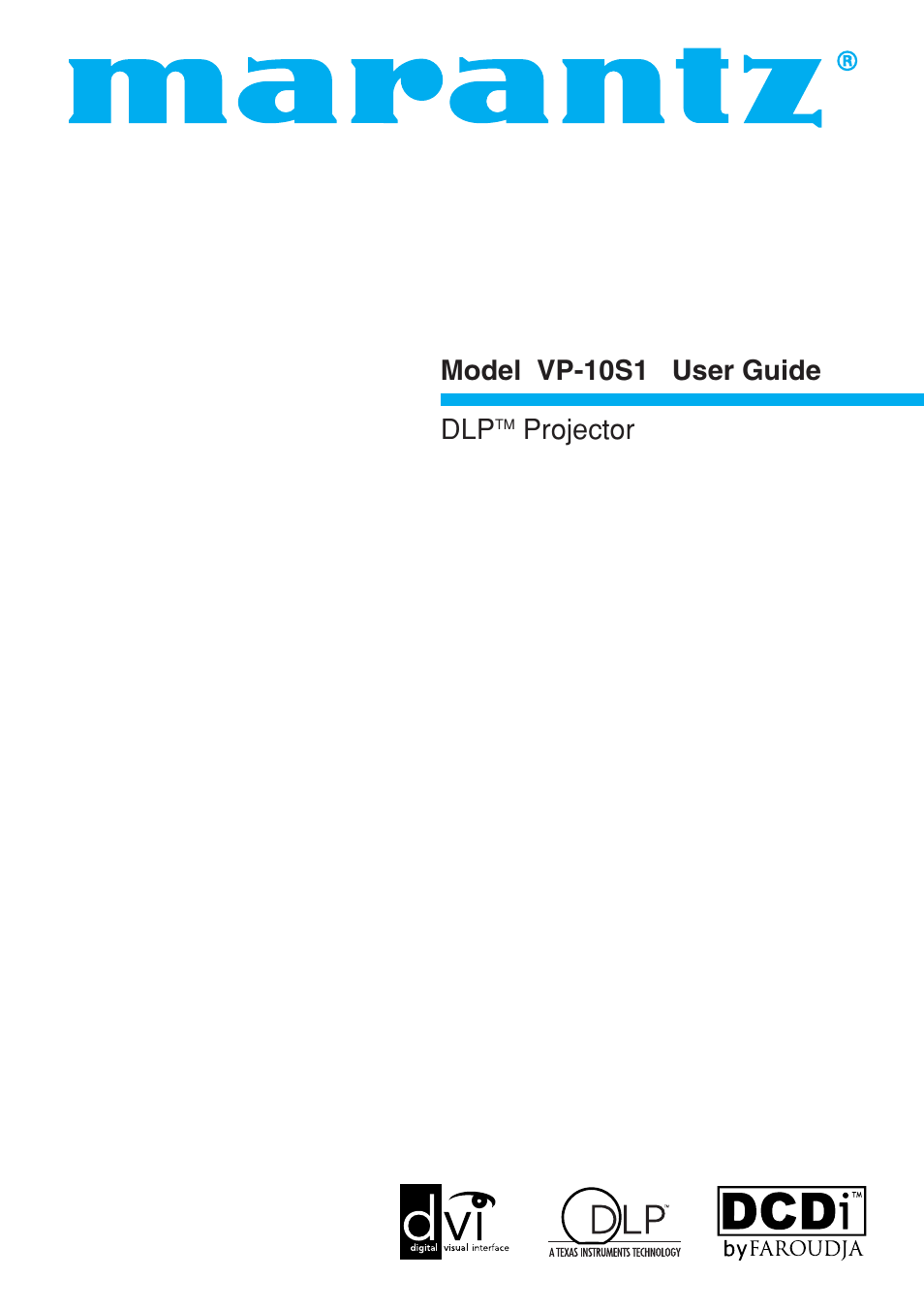 Marantz VP-10S1 User Manual | 49 pages