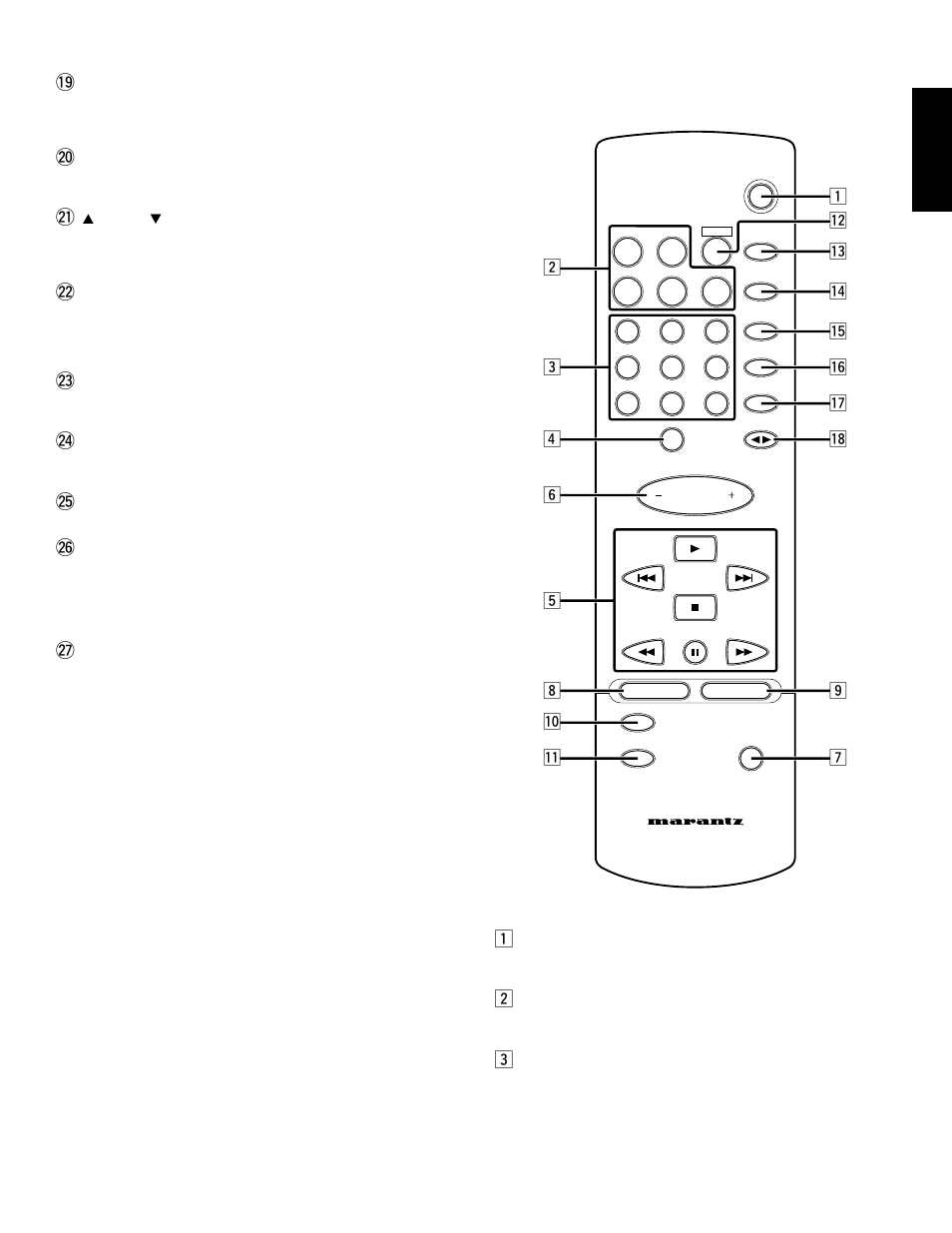 Control buttons on the remote control z, Rc2020cr | Marantz CR2020 User Manual | Page 8 / 22