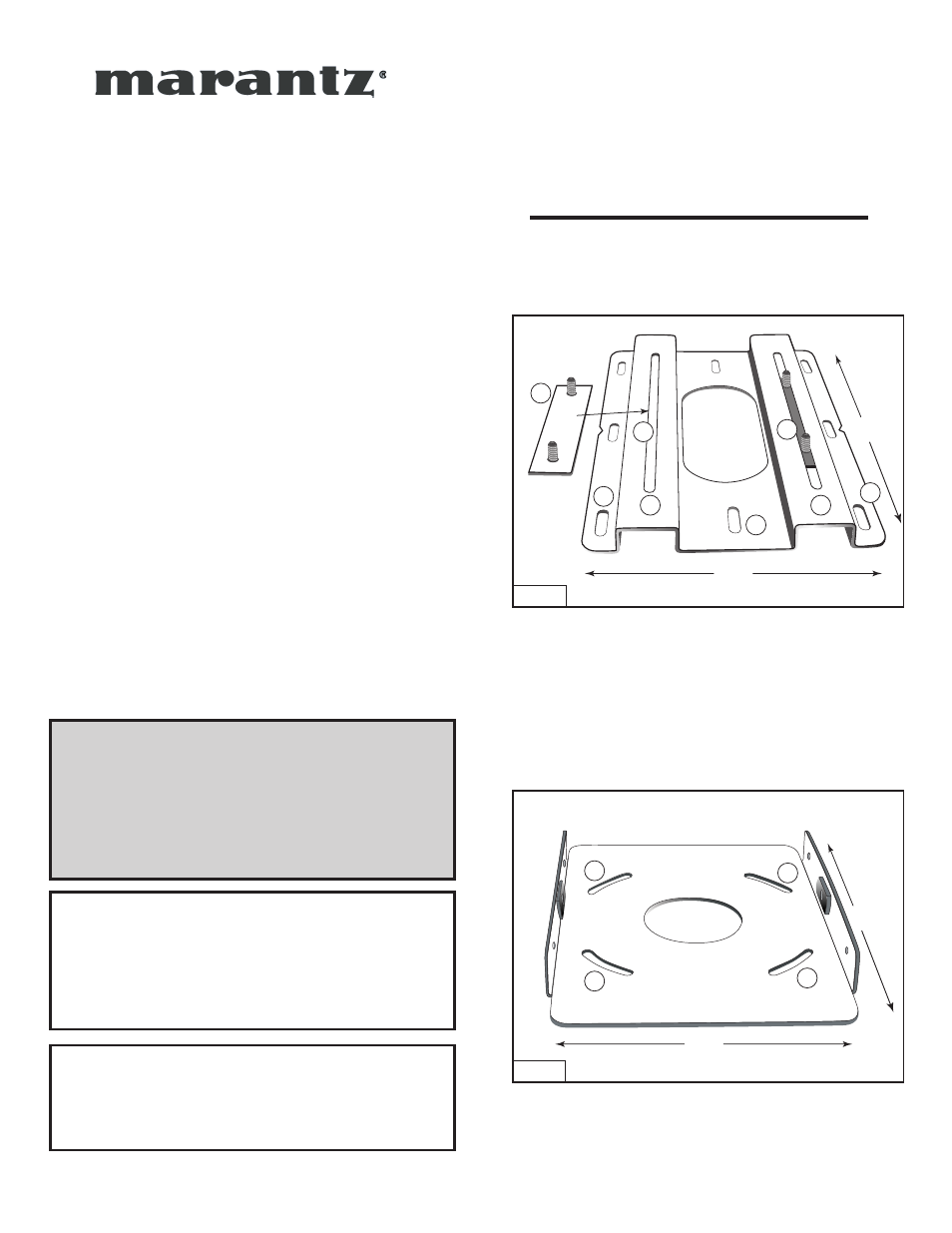 Mount20, Projector mount, Mportant safety instructions | Warning, Installation instructions | Marantz MOUNT20BL User Manual | Page 2 / 6