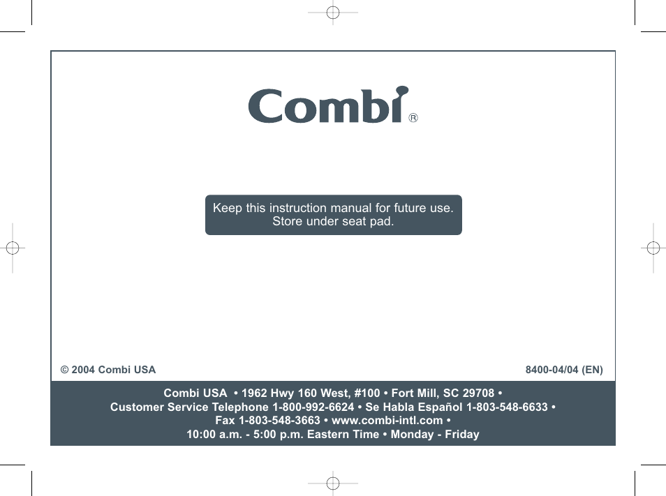 Combi Everest 8400 User Manual | Page 16 / 16