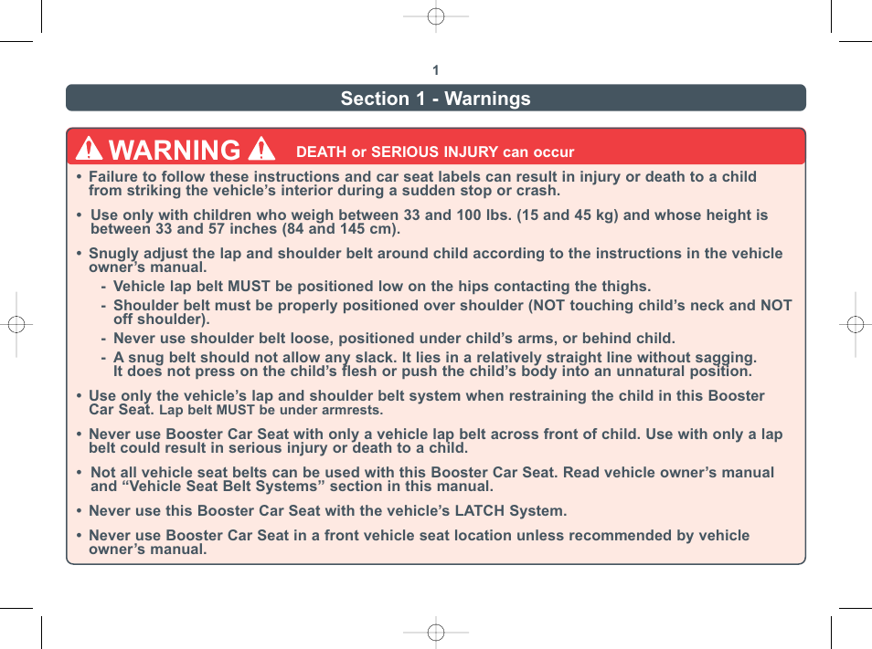 Warning | Combi Everest 8400 User Manual | Page 2 / 16