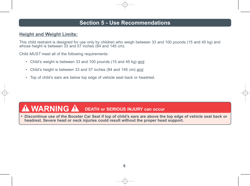 Warning | Combi Everest 8400 User Manual | Page 7 / 16