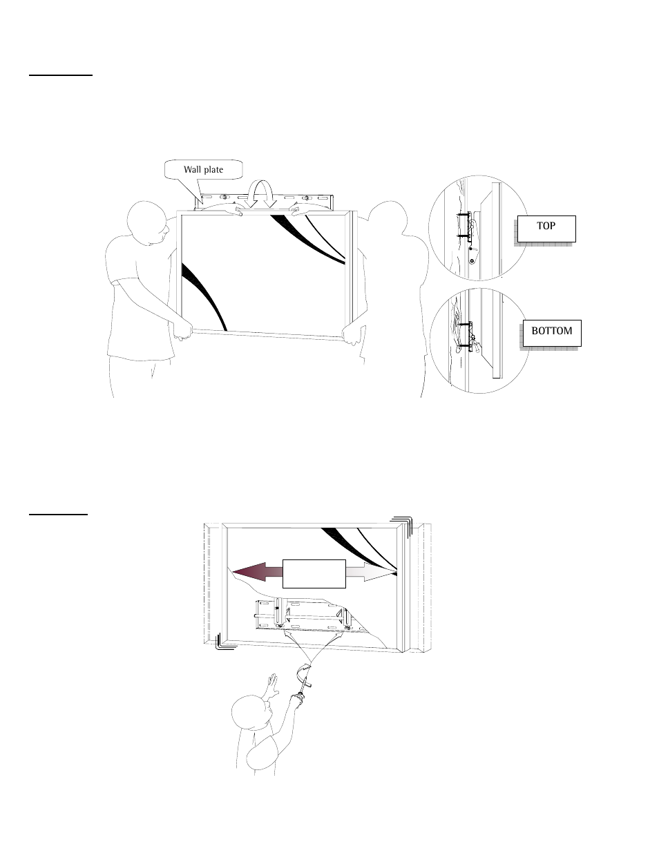 0 flat panel installation, 0 lateral shift adjustment | Marantz WB4001T User Manual | Page 11 / 13
