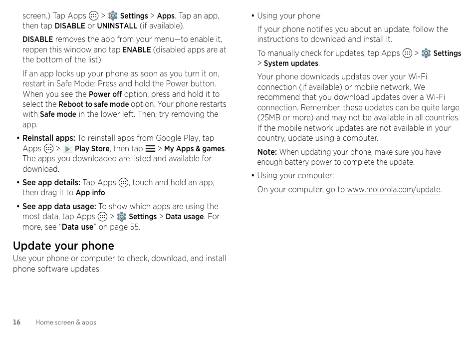 Update your phone | Motorola Moto Z Droid User Manual | Page 18 / 68