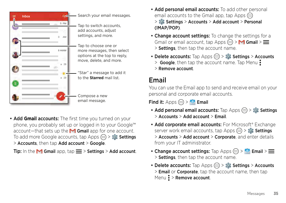 Email | Motorola Moto Z Droid User Manual | Page 37 / 68