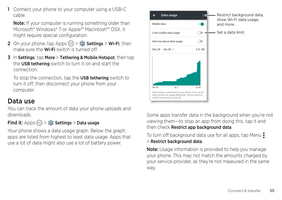 Data use | Motorola Moto Z Droid User Manual | Page 57 / 68