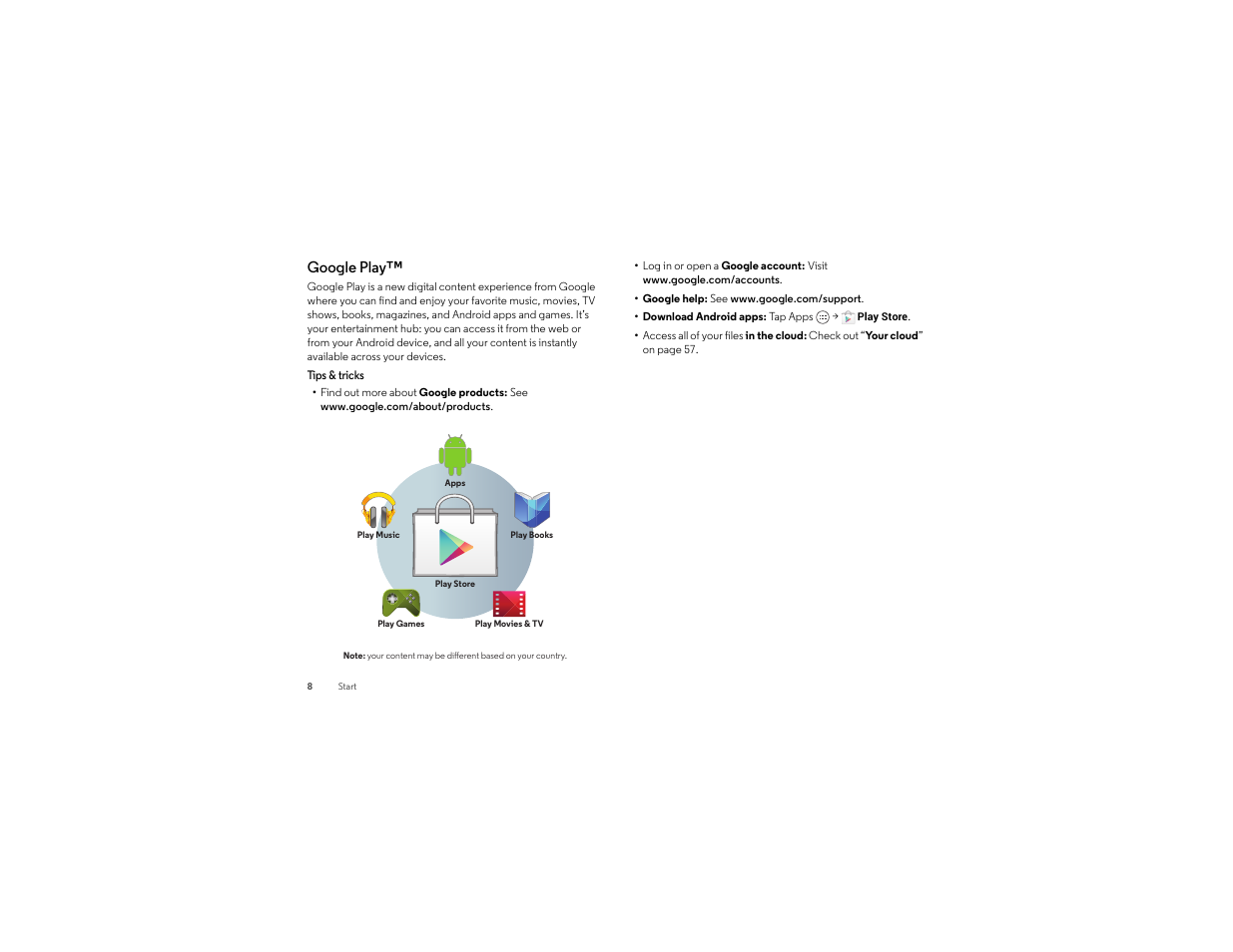 Google play | Motorola moto x User Manual | Page 10 / 74