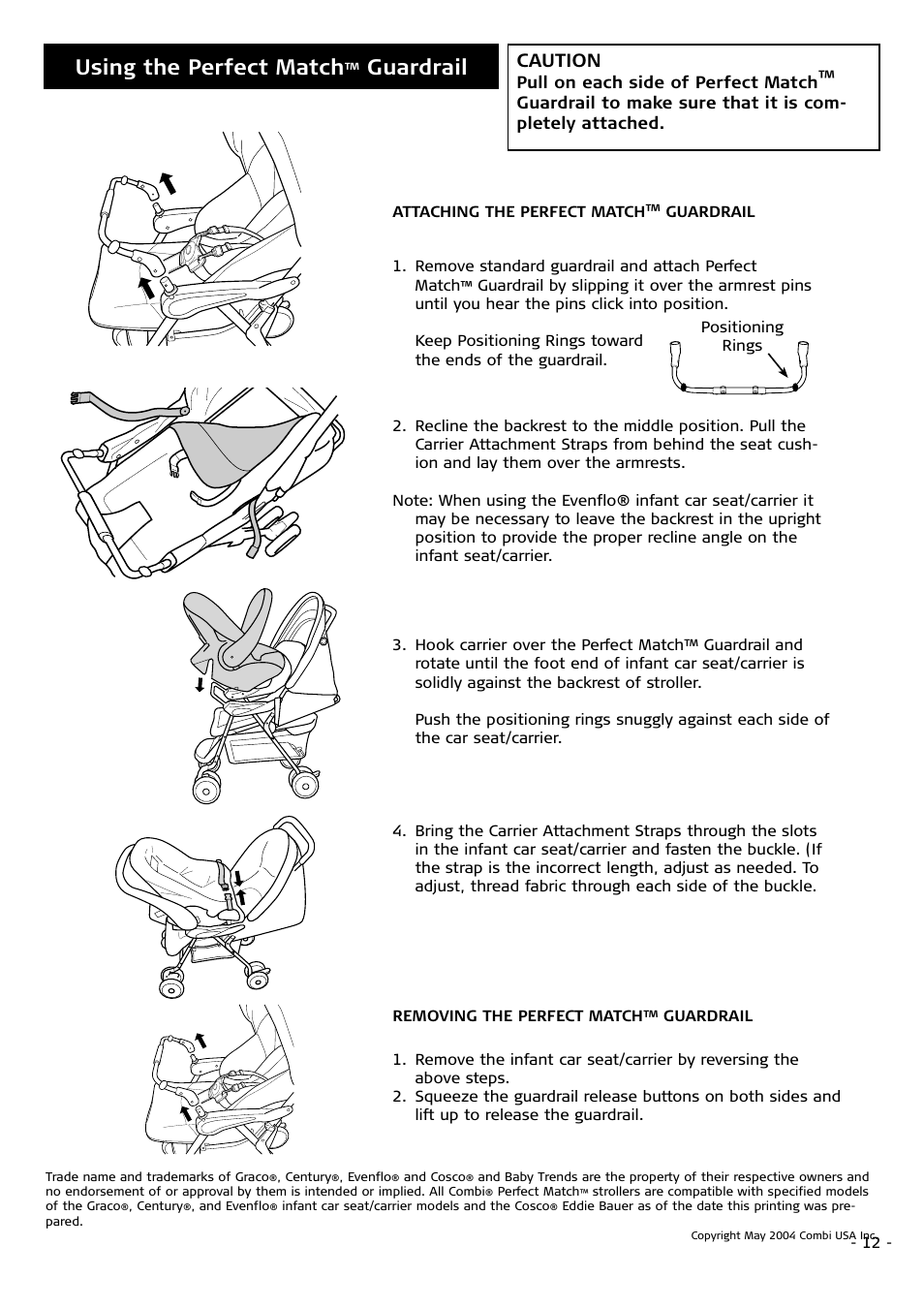 Using the perfect match, Guardrail, Caution | Combi 4010 User Manual | Page 12 / 16