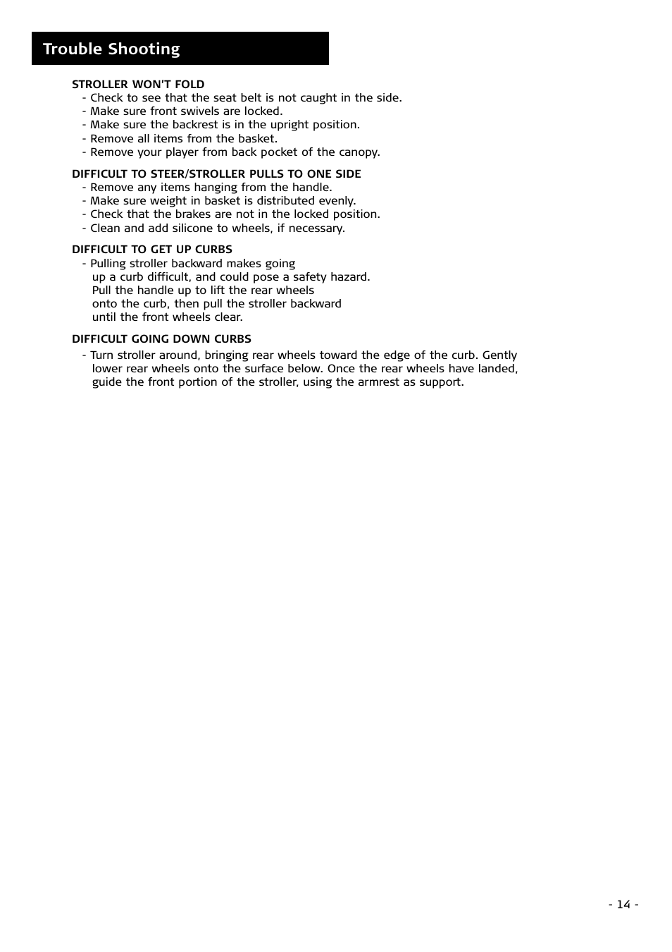 Trouble shooting | Combi 4010 User Manual | Page 14 / 16