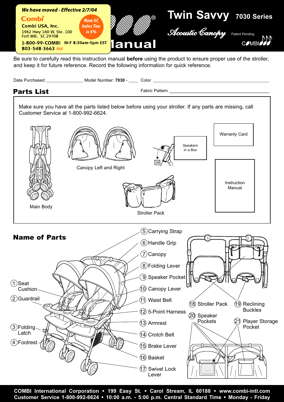 Combi 7030 User Manual | 8 pages