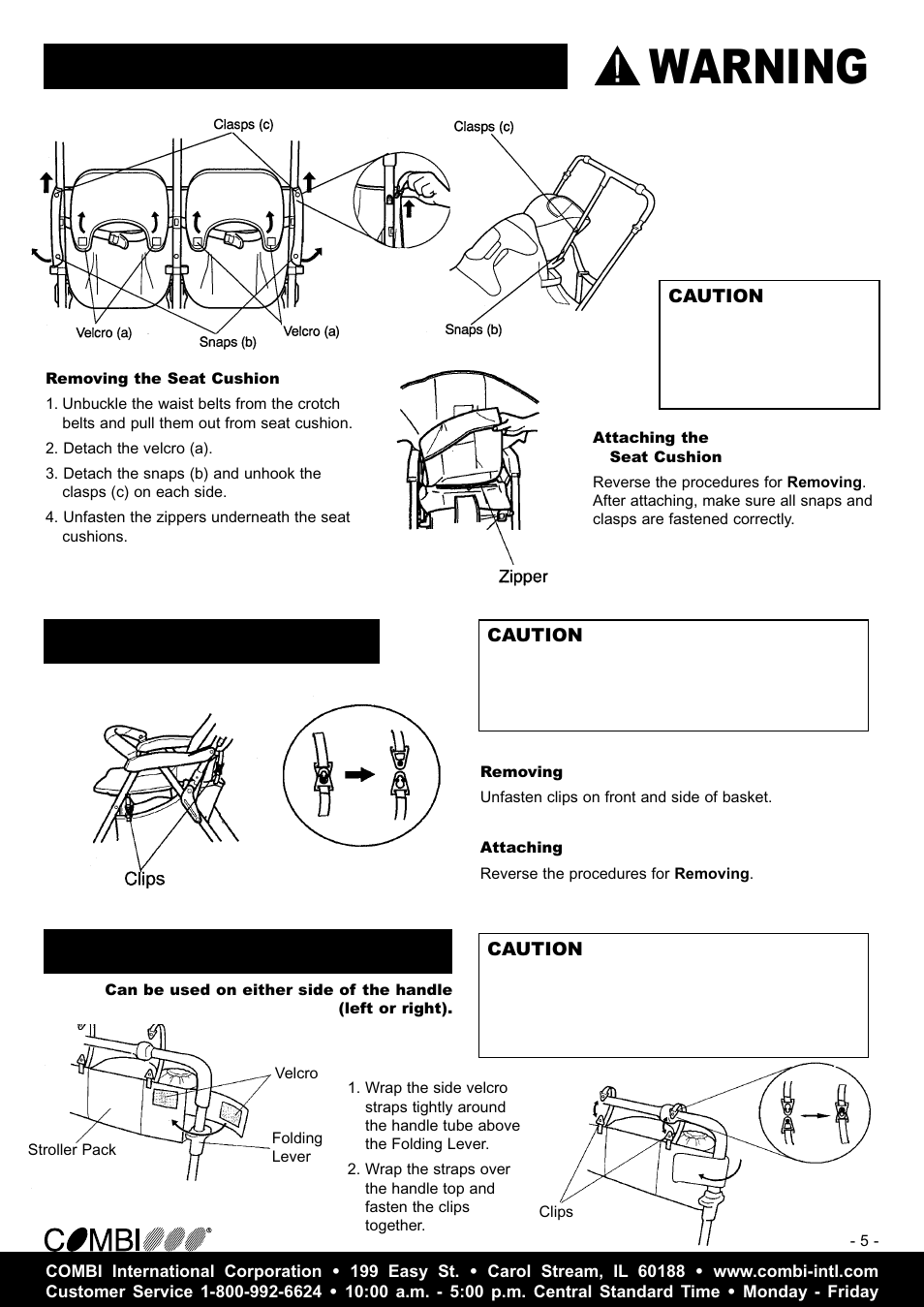 Warning | Combi 7030 User Manual | Page 6 / 8