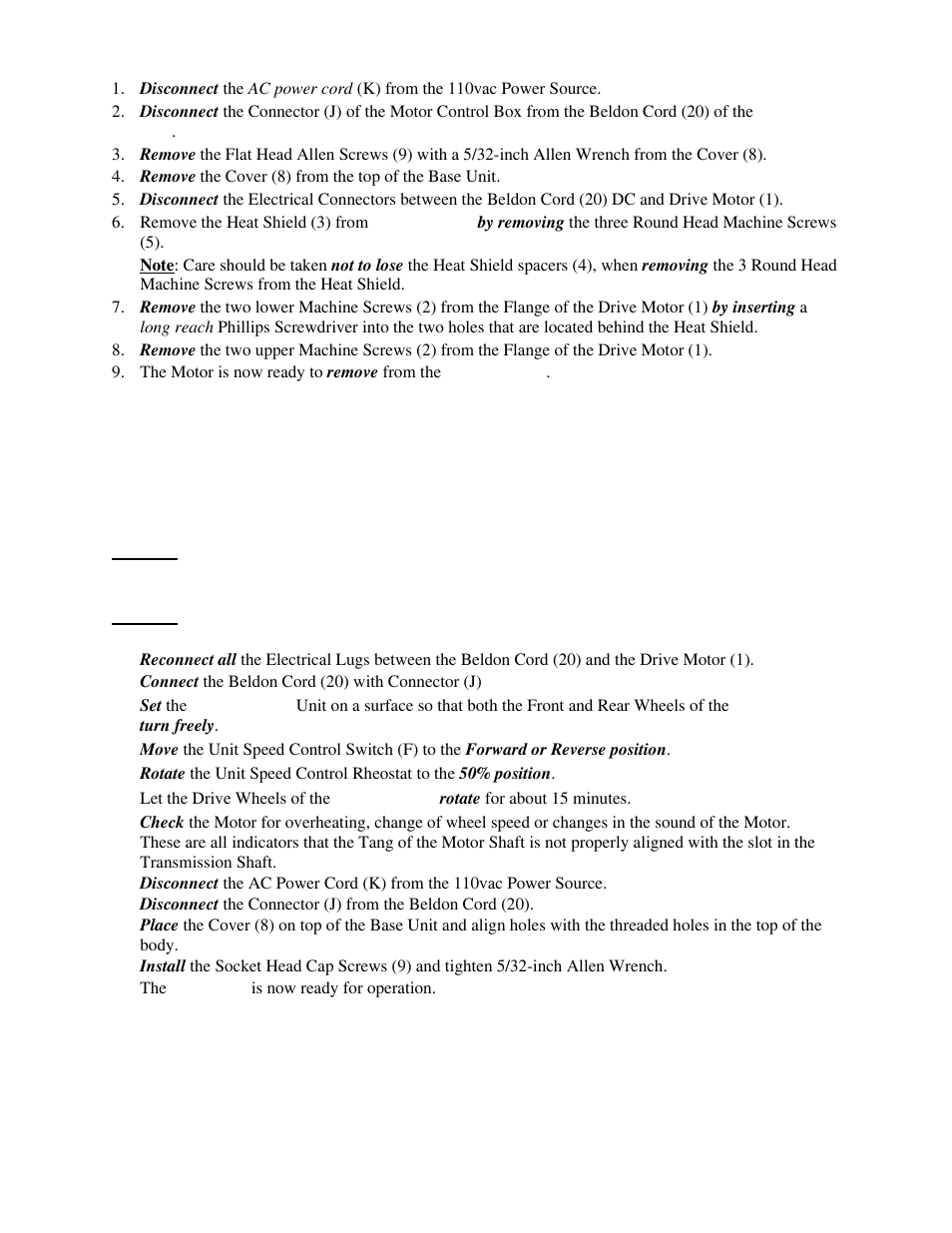 Installation of the drive motor | Mathey Dearman MiniMag XM User Manual | Page 13 / 16