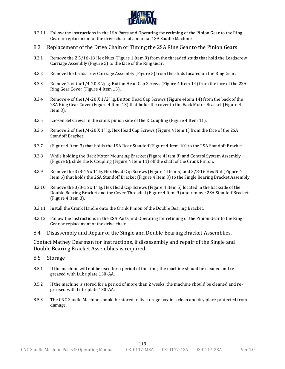 Mathey Dearman CNC Saddle Machine User Manual | Page 119 / 124