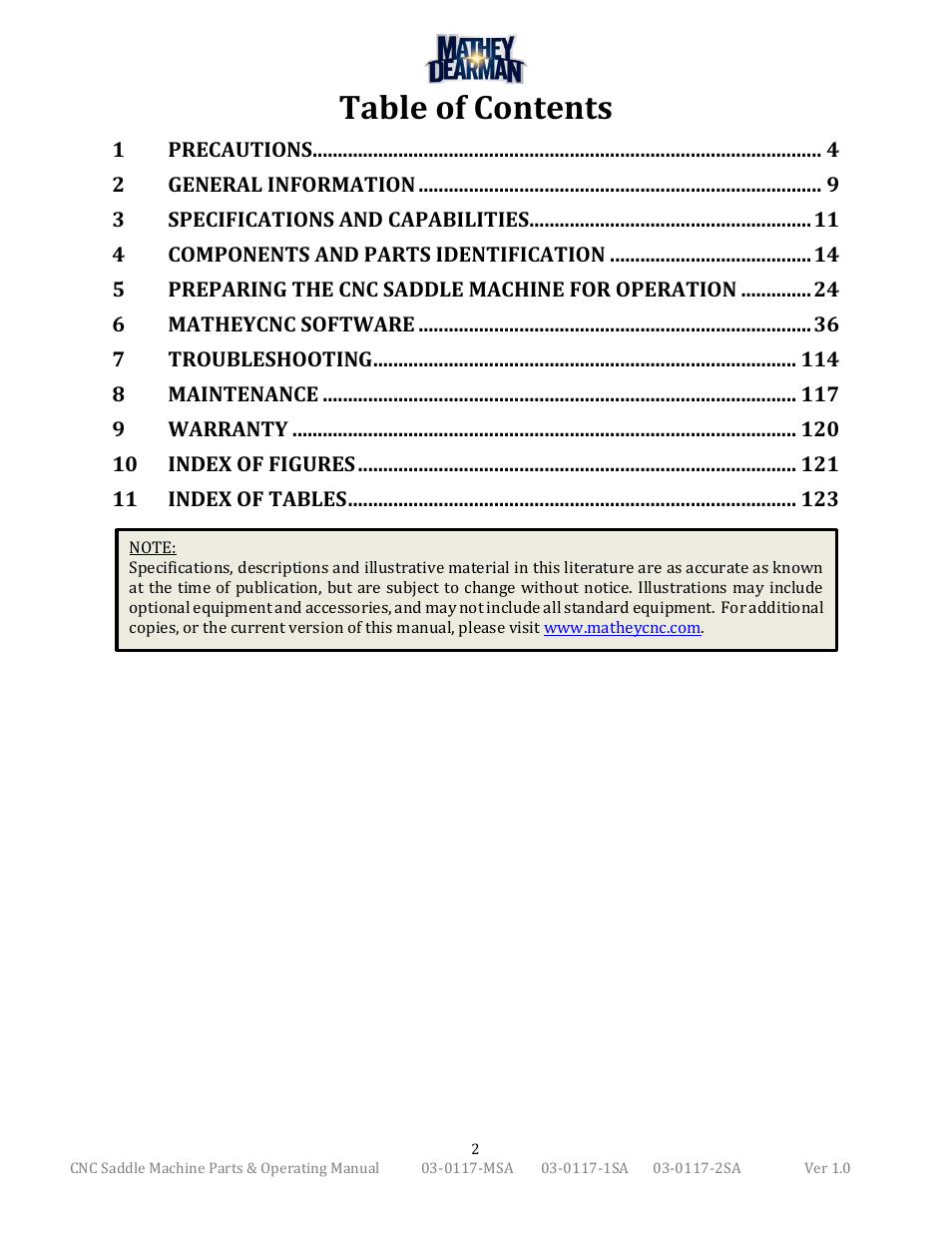 Mathey Dearman CNC Saddle Machine User Manual | Page 2 / 124