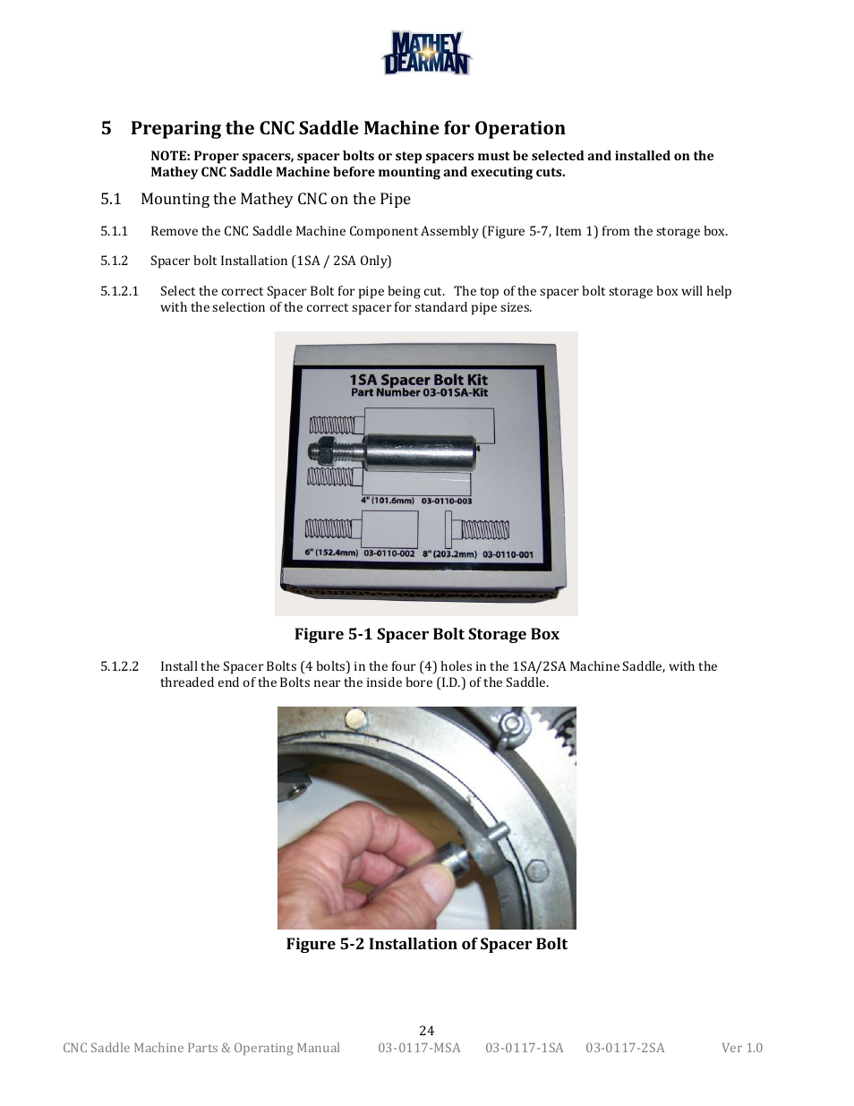 5 preparing the cnc saddle machine for operation | Mathey Dearman CNC Saddle Machine User Manual | Page 24 / 124