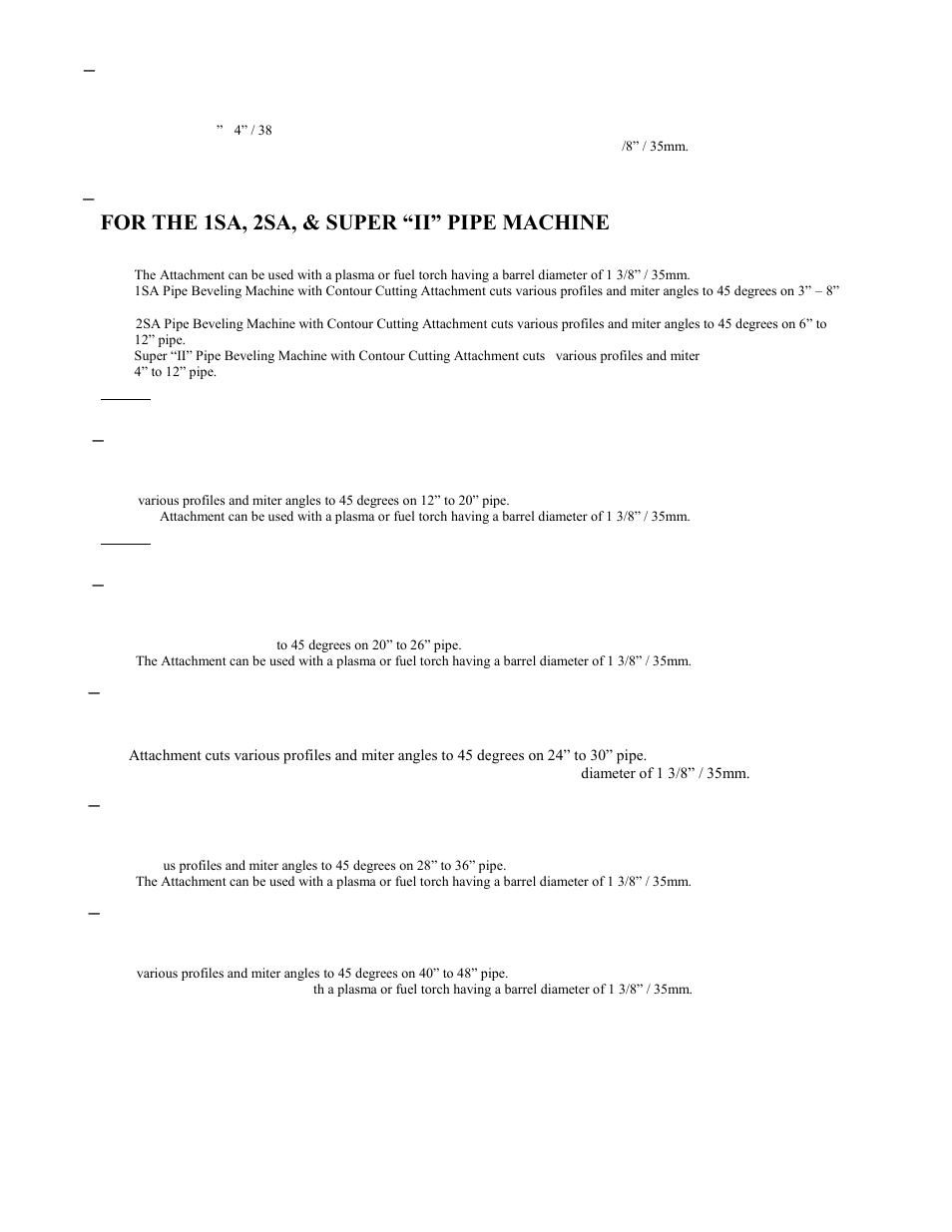 Mathey Dearman Saddle Machine Contour Cutting Attachment User Manual | Page 3 / 18