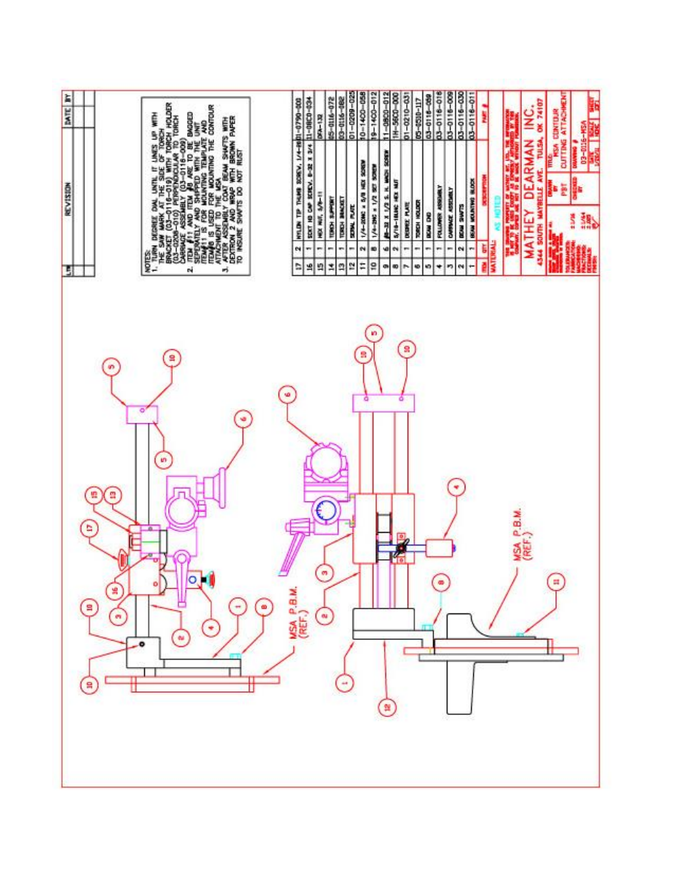 Msa saddle machine contour cutting attachment | Mathey Dearman Saddle Machine Contour Cutting Attachment User Manual | Page 7 / 18