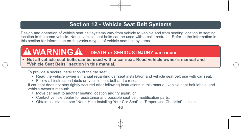 Warning | Combi 8040 User Manual | Page 47 / 60