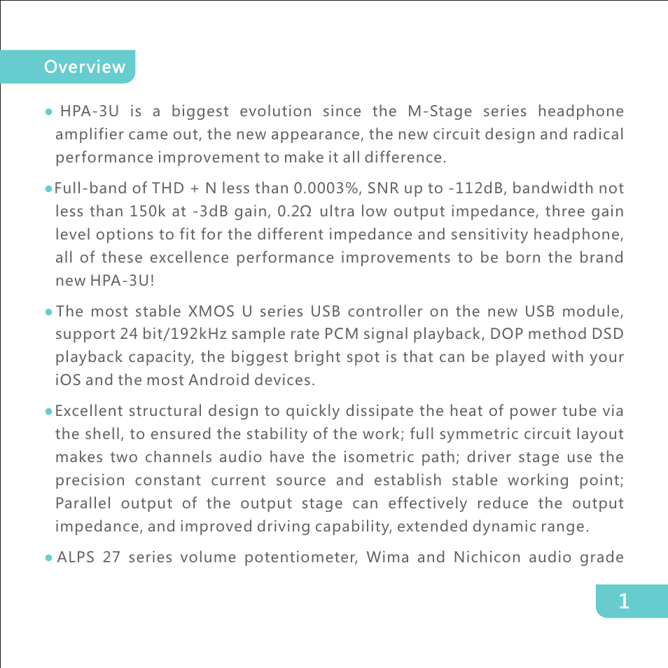 Matrix Audio HPA-3U User Manual | Page 2 / 16