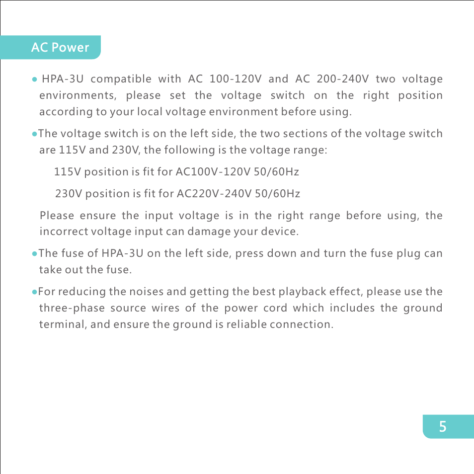 Matrix Audio HPA-3U User Manual | Page 6 / 16