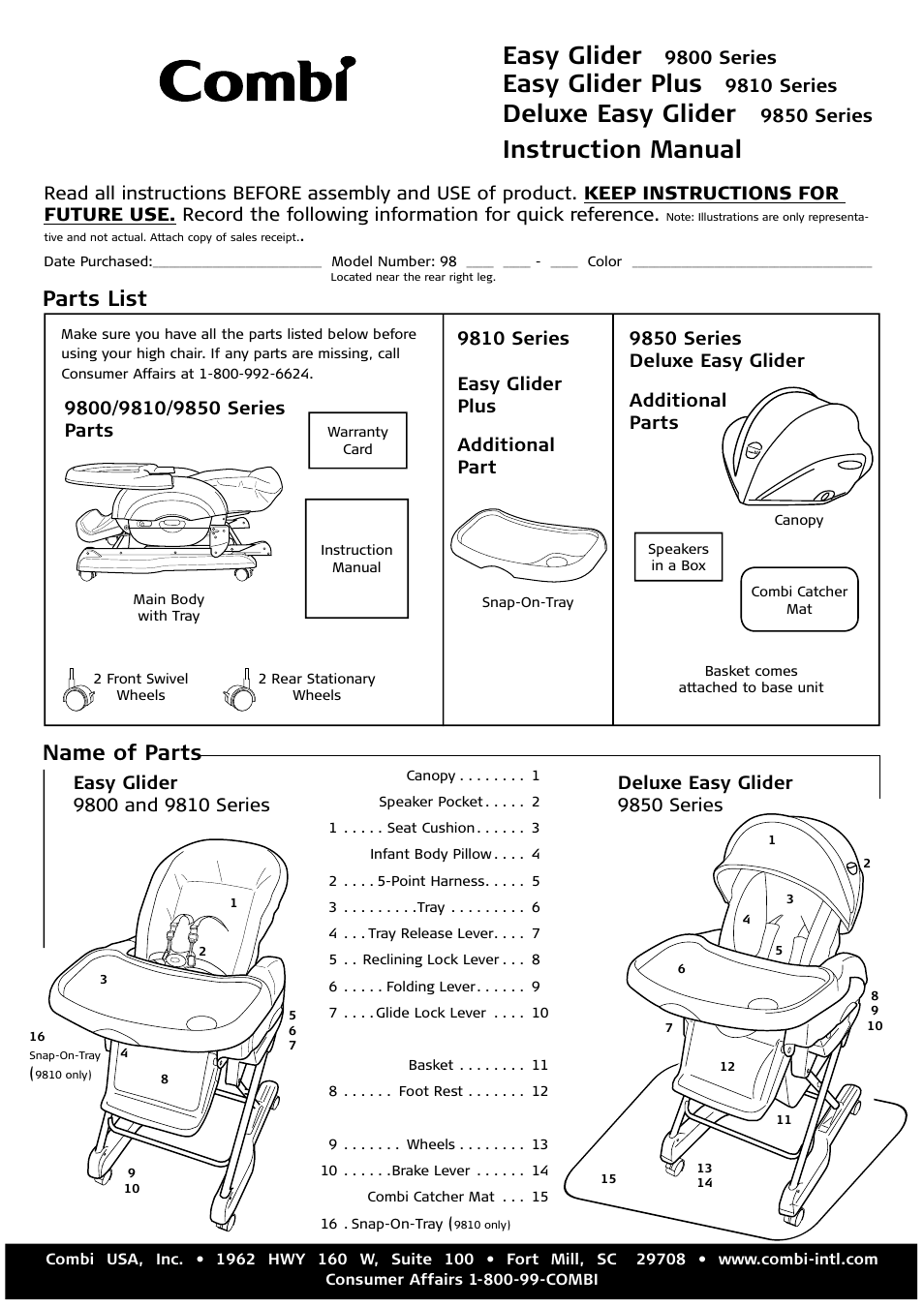 Combi 9810 User Manual | 8 pages