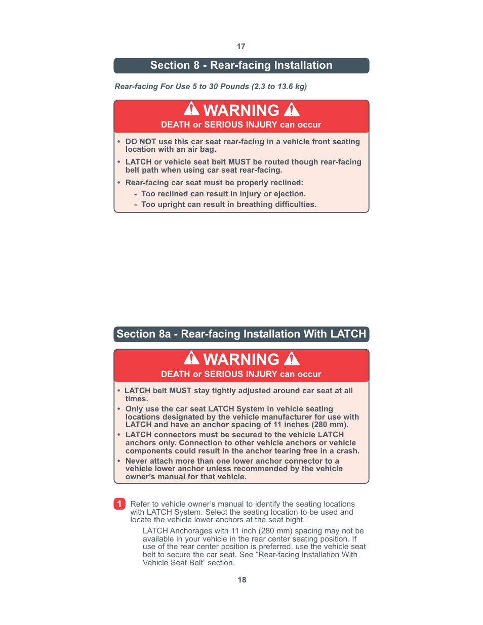 Warning | Combi 8100 User Manual | Page 10 / 33