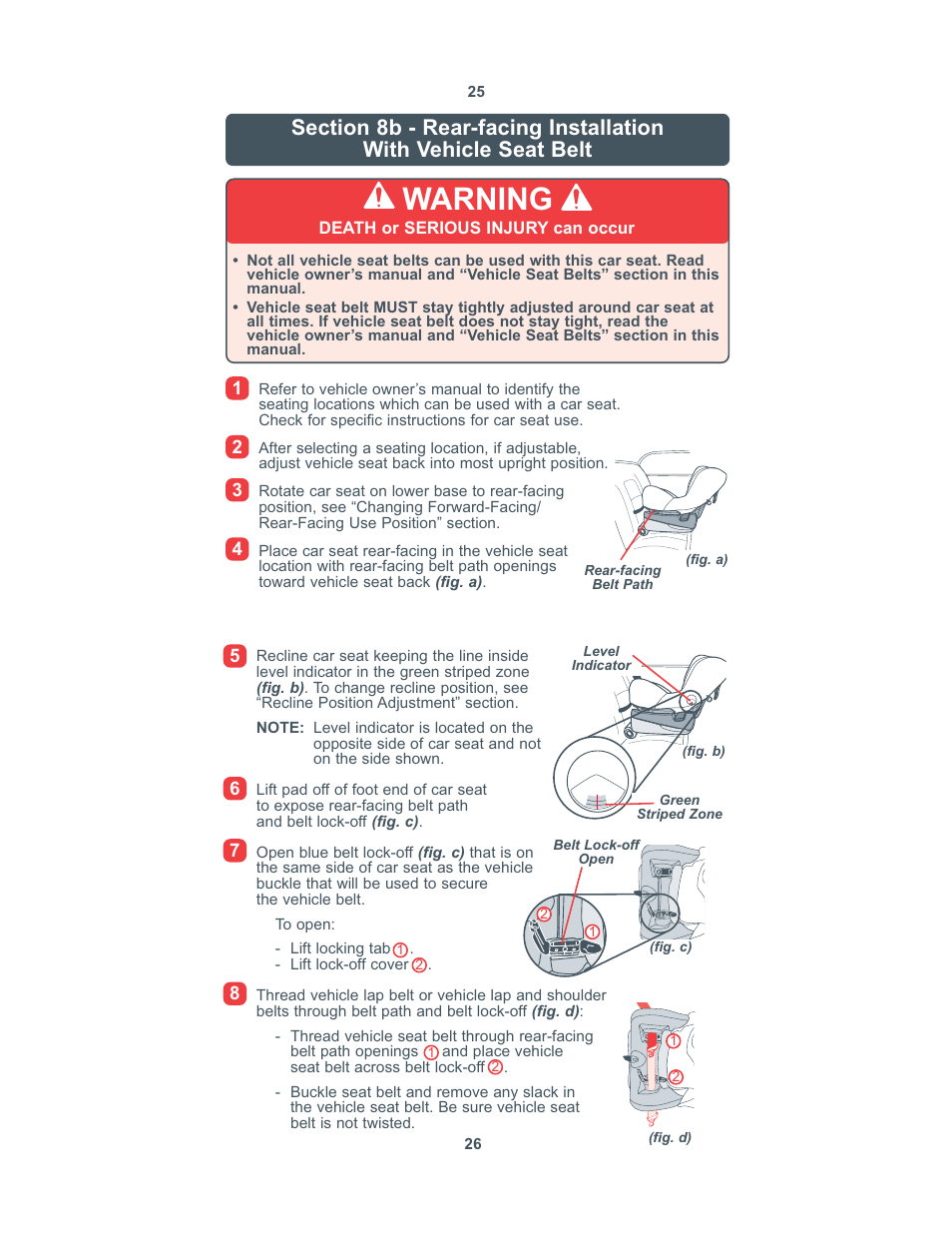 Warning | Combi 8100 User Manual | Page 14 / 33