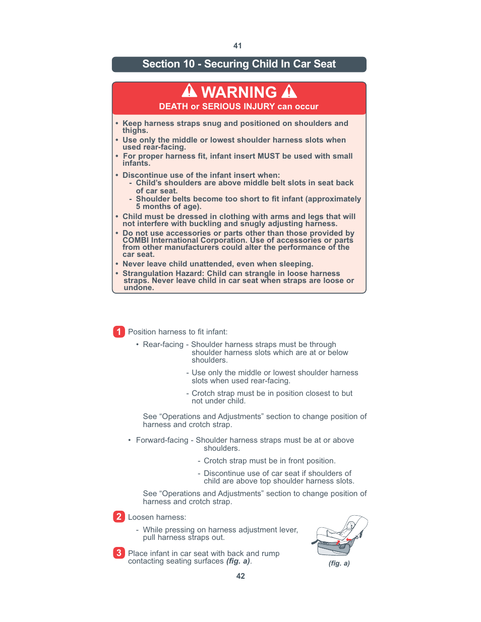 Warning | Combi 8100 User Manual | Page 22 / 33