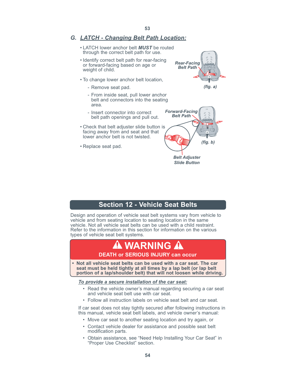Warning | Combi 8100 User Manual | Page 28 / 33