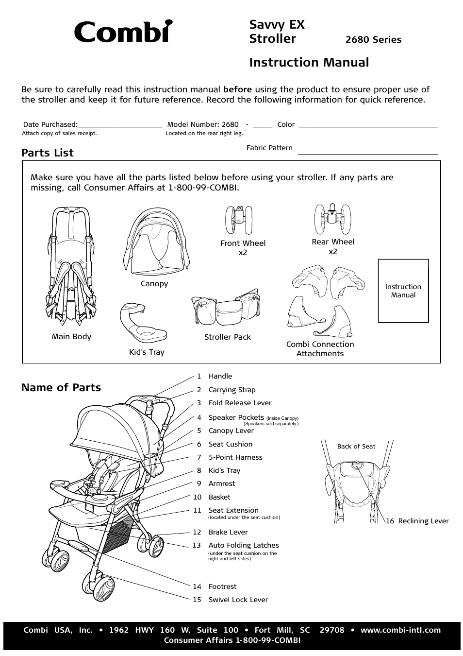 Combi 2680 User Manual | 12 pages