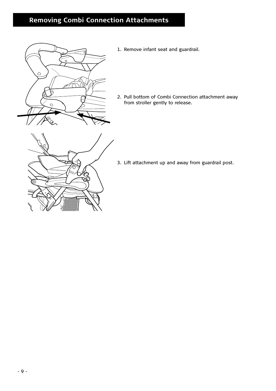 Removing combi connection attachments | Combi 2680 User Manual | Page 9 / 12