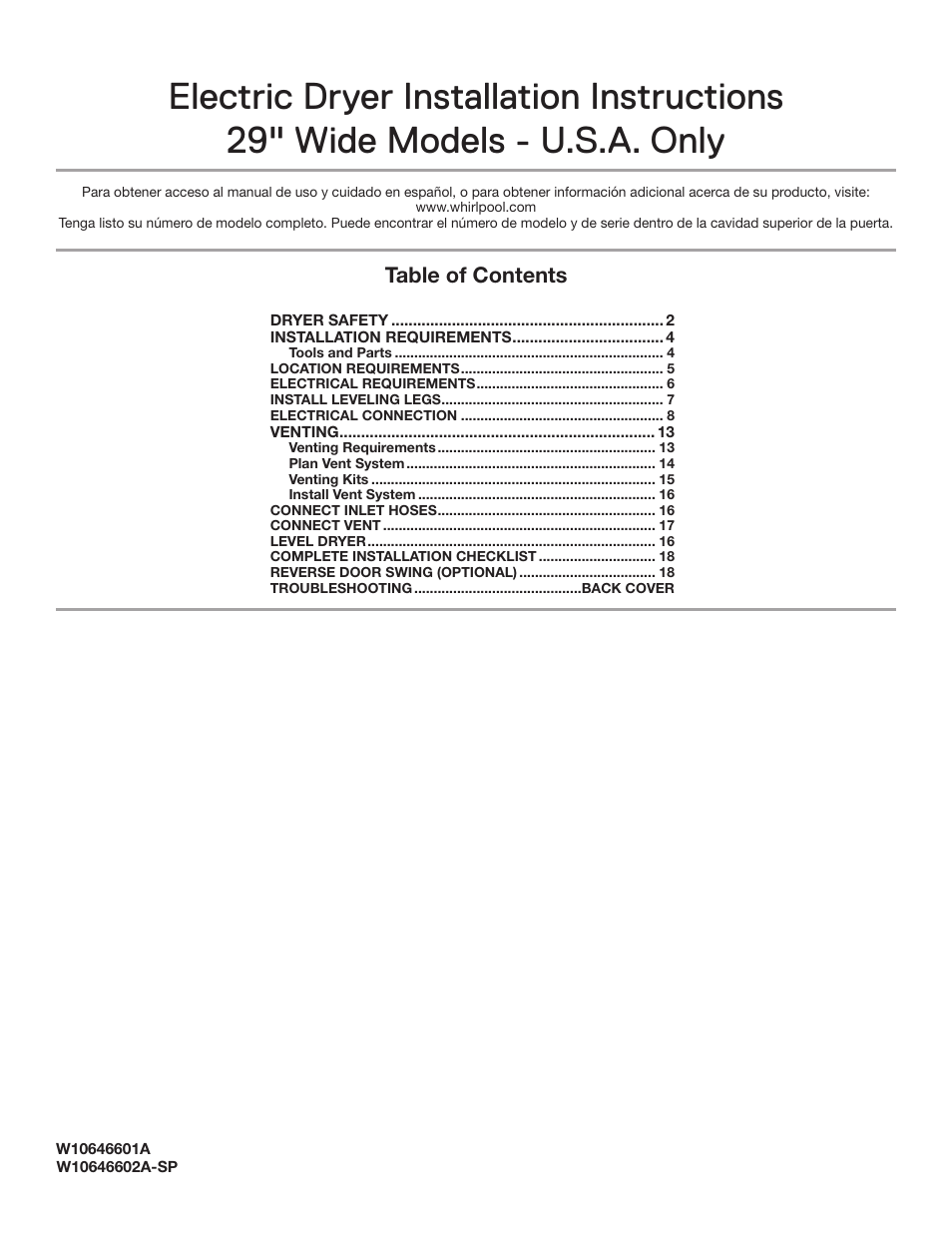 Maytag MEDX6STBW Installation User Manual | 20 pages
