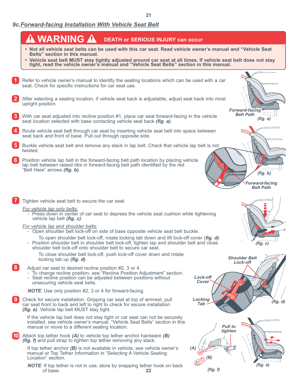 Warning | Combi Victoria 8850 User Manual | Page 12 / 20