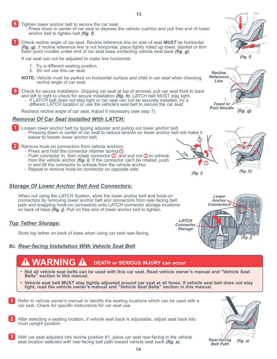 Warning | Combi Victoria 8850 User Manual | Page 8 / 20