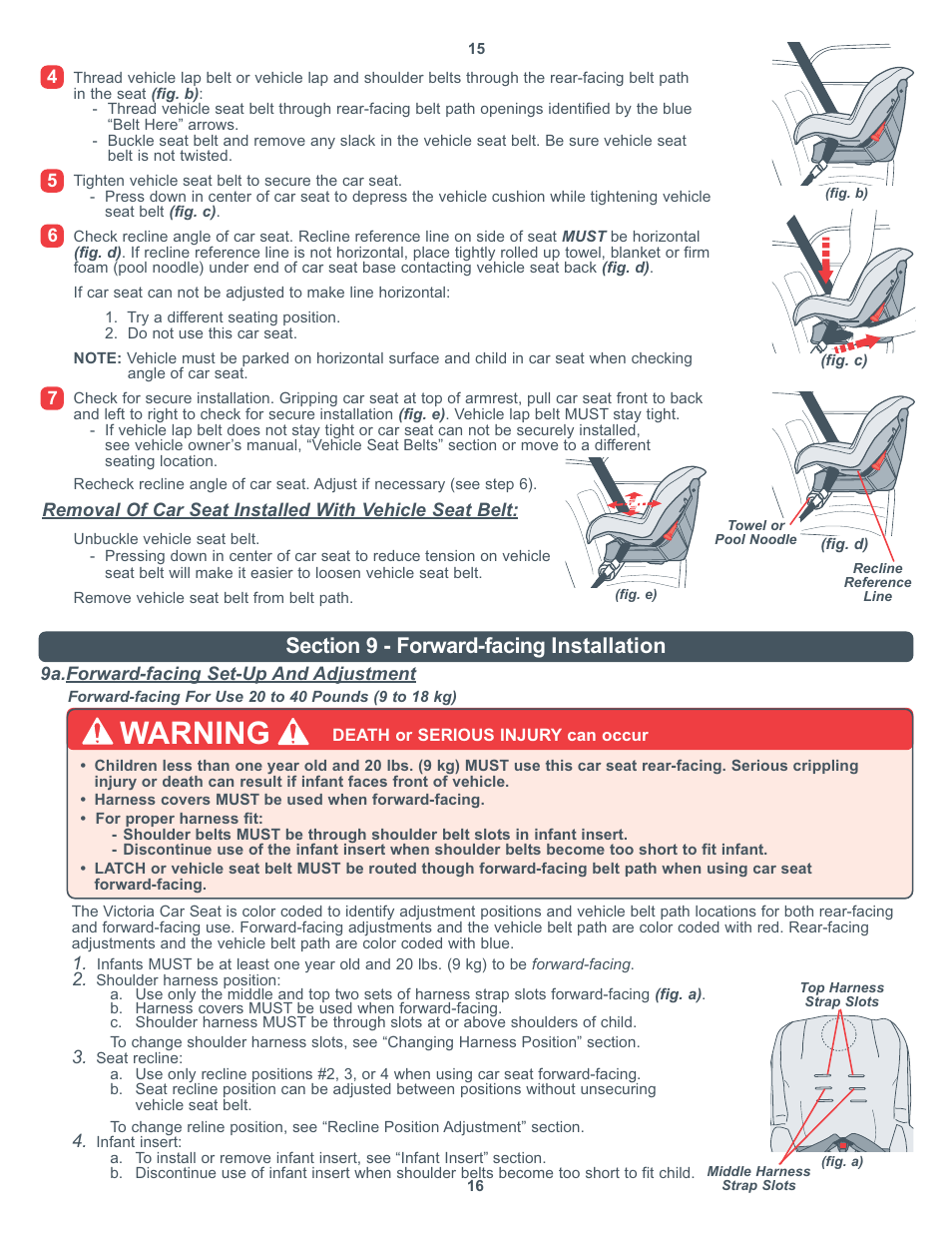 Warning | Combi Victoria 8850 User Manual | Page 9 / 20
