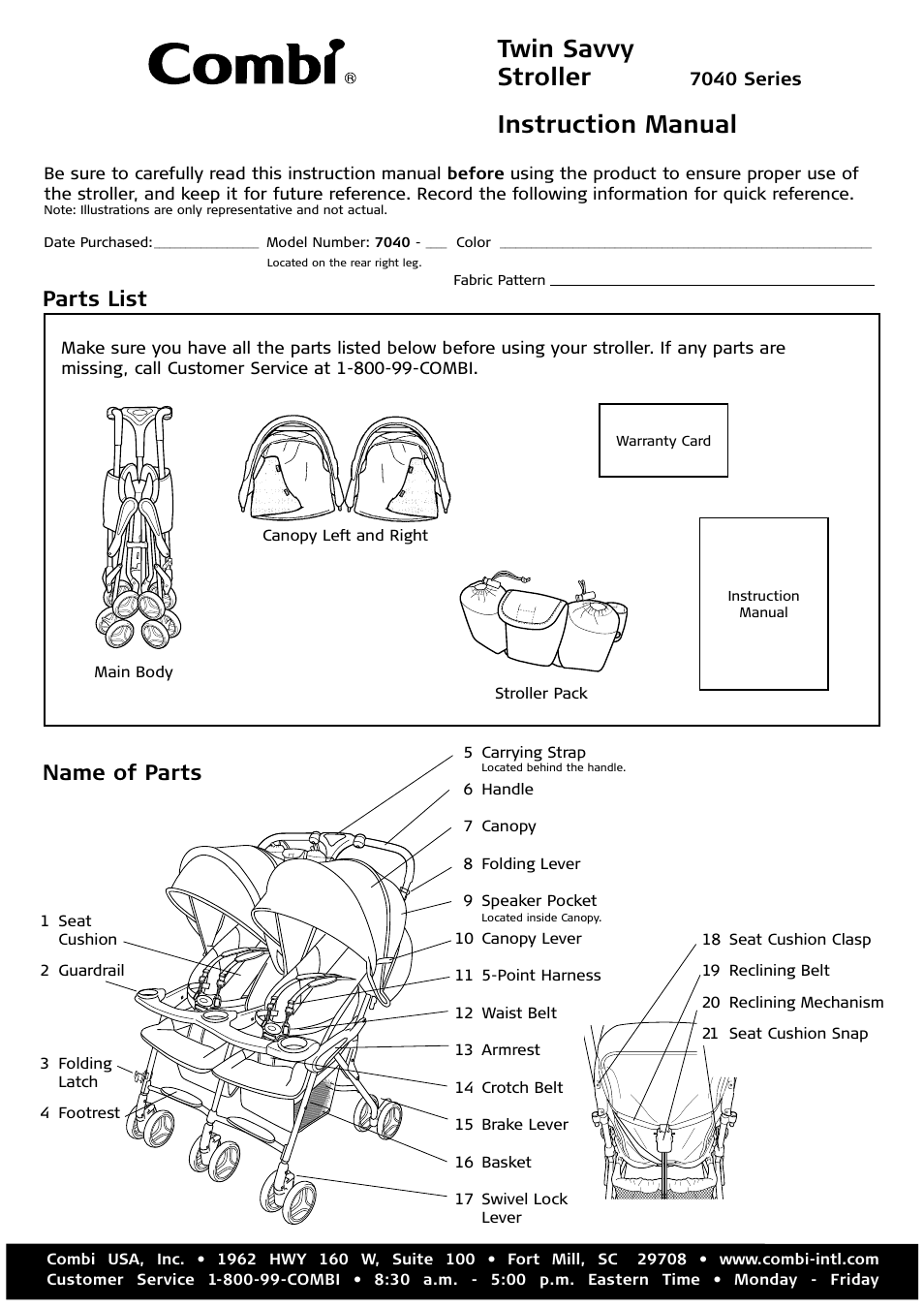 Combi 7040 Series User Manual | 8 pages