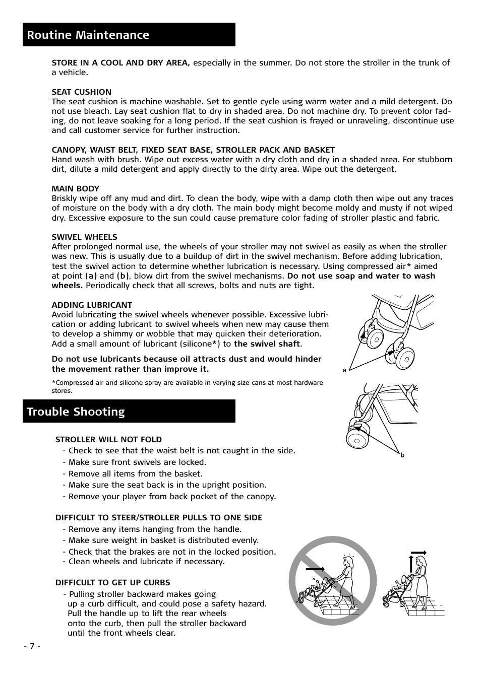 Routine maintenance trouble shooting | Combi 7040 Series User Manual | Page 7 / 8