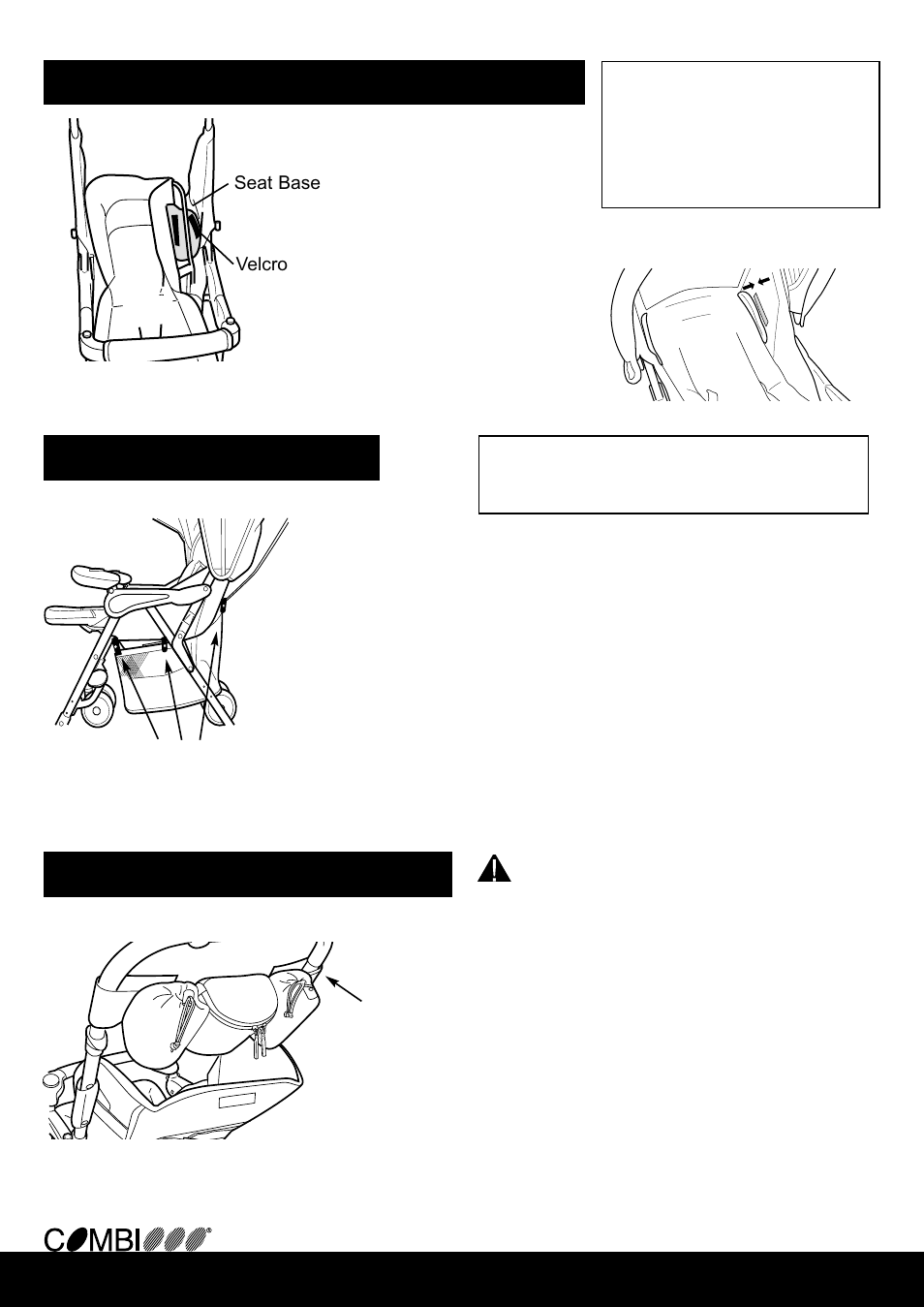 Using the basket using the stroller pack, Removing/attaching the seat cushion, Warning | Combi 2800 User Manual | Page 6 / 12