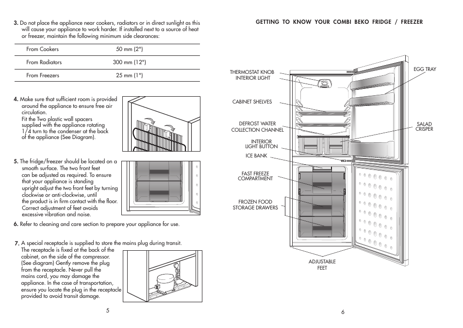 Combi BEKO FRIDGE / FREEZER CDA 538 User Manual | Page 4 / 11