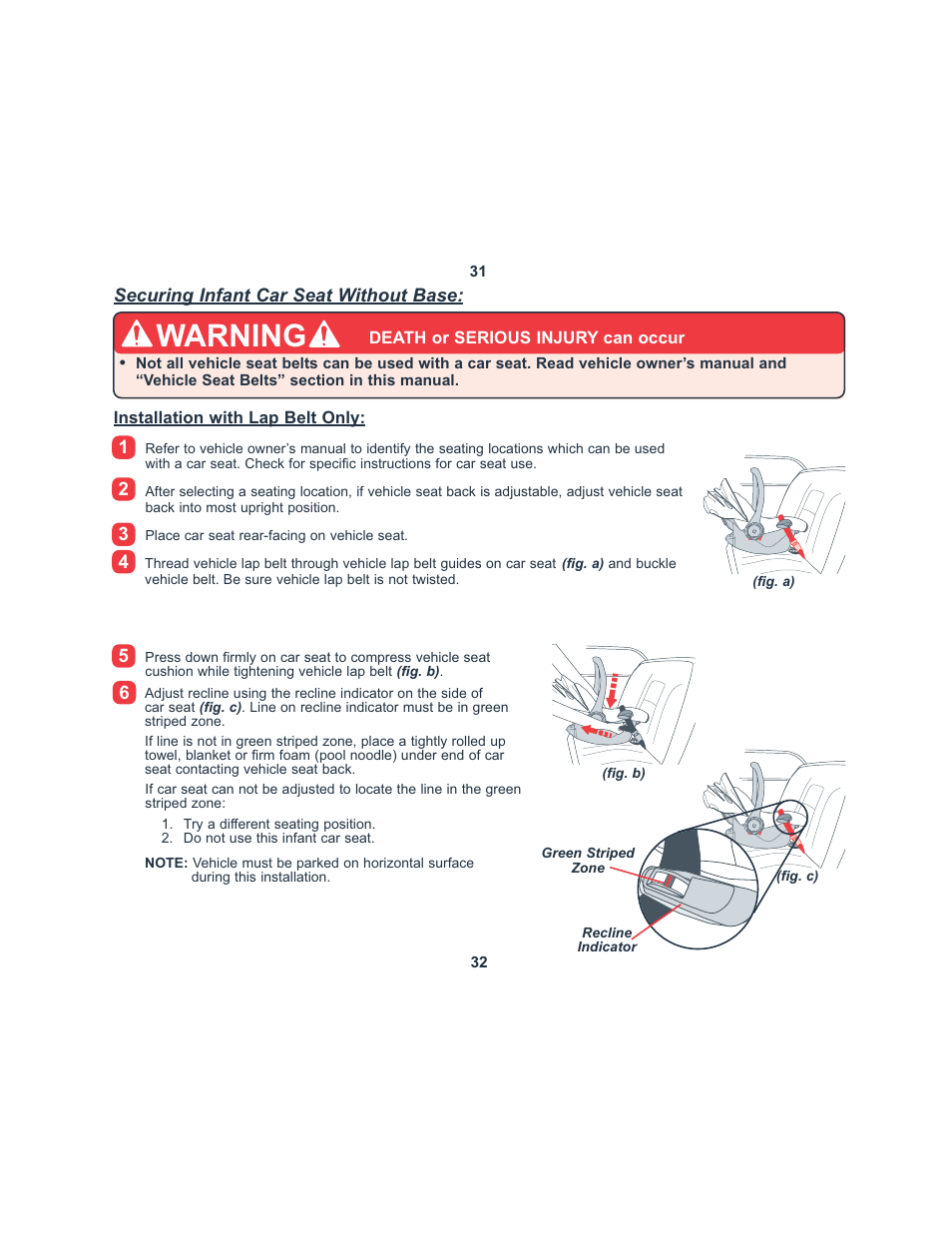 Warning | Combi 8045 User Manual | Page 17 / 30