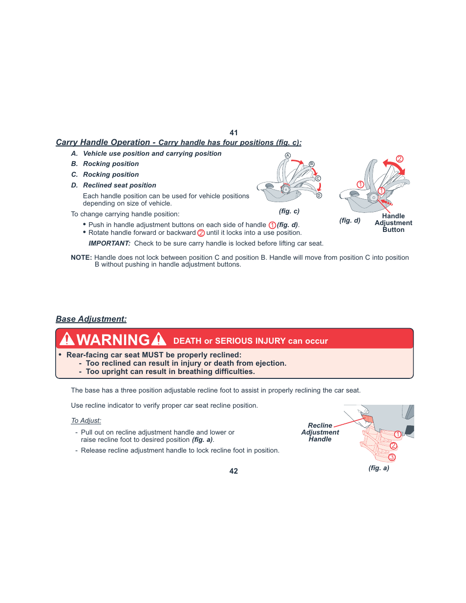 Warning | Combi 8045 User Manual | Page 22 / 30