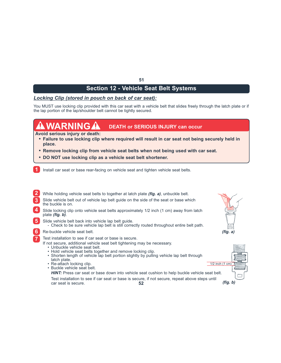 Warning | Combi 8045 User Manual | Page 27 / 30