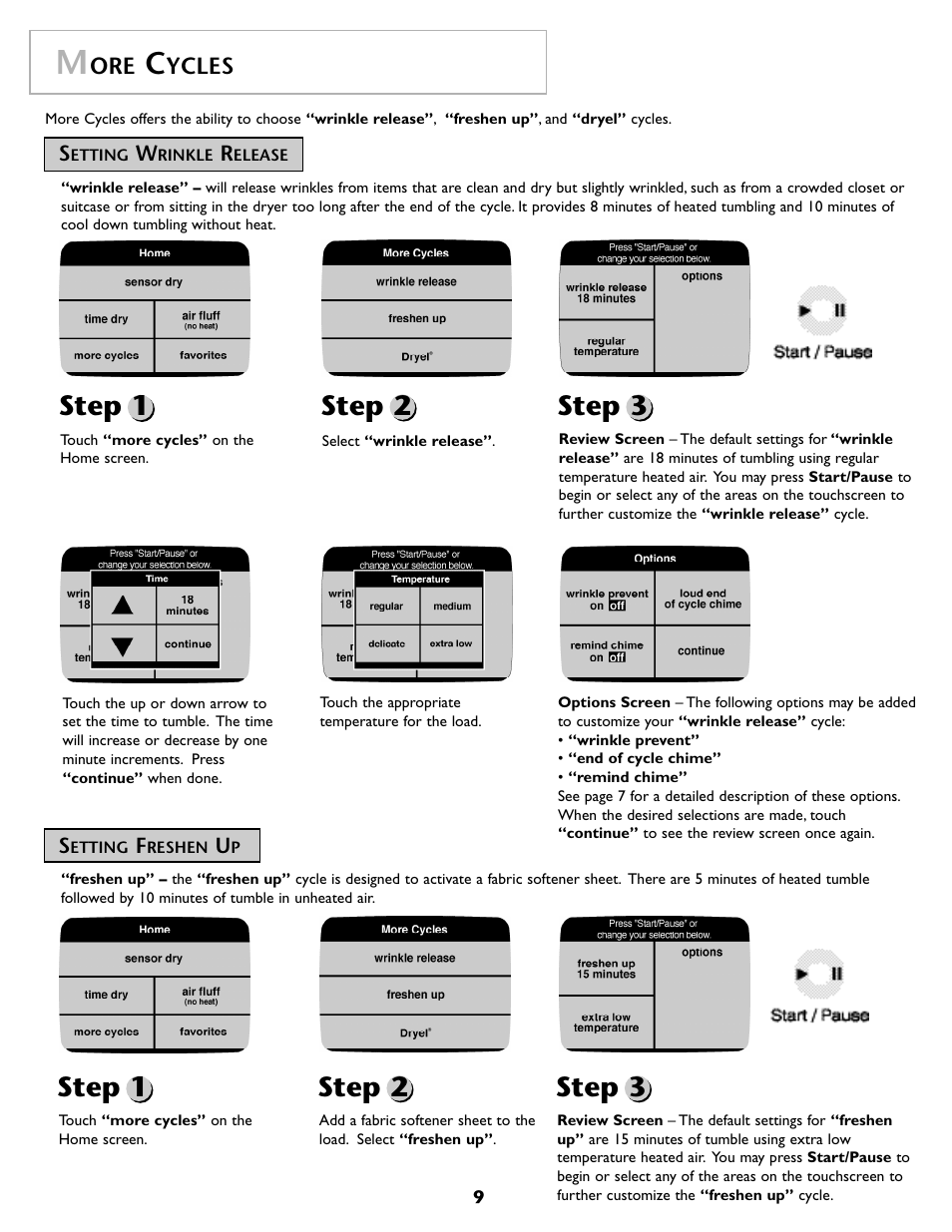 Step 1, Step 2, Step 3 | Maytag MDG9800AWQ User Manual | Page 10 / 72